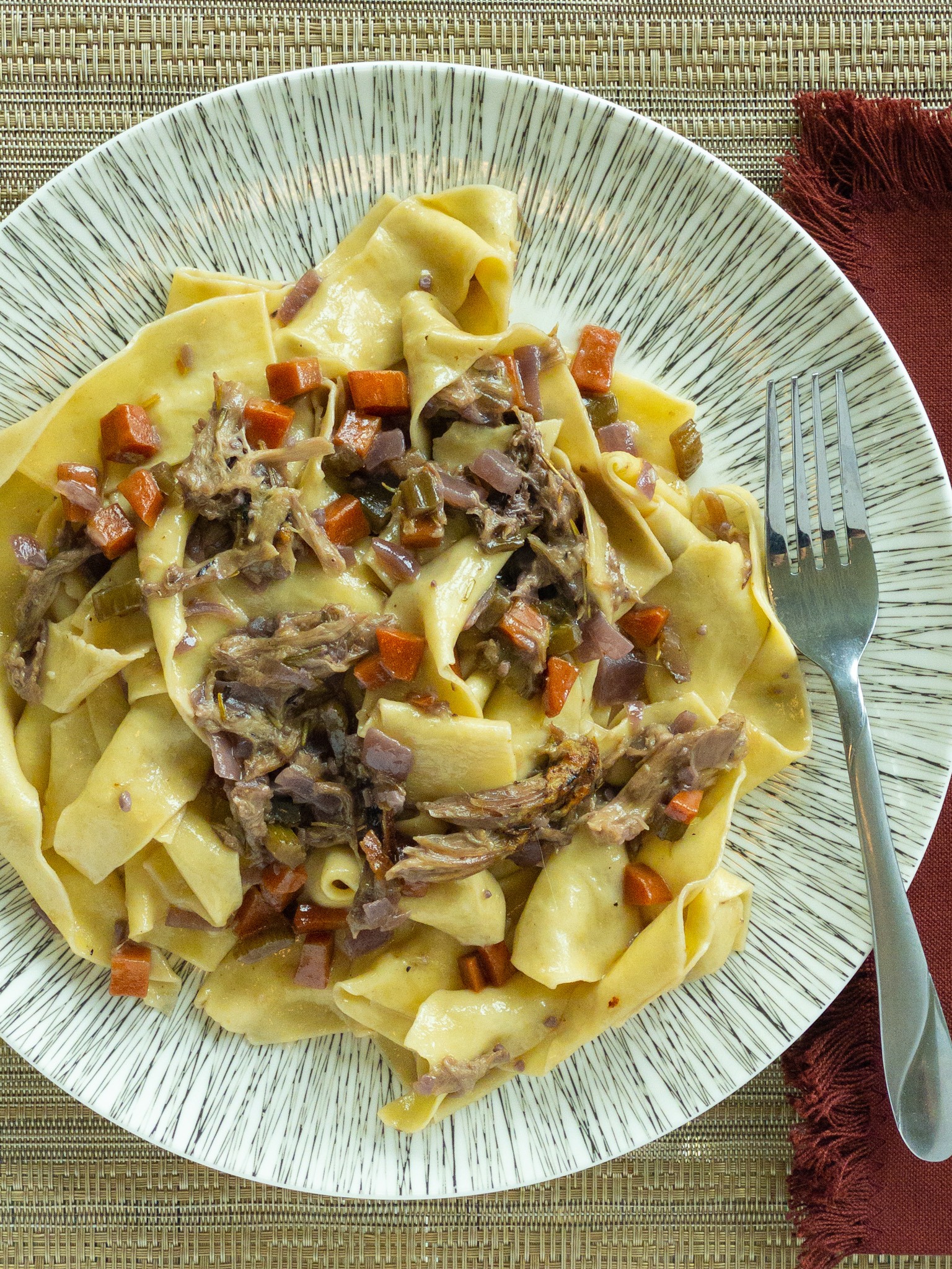 Pasta with duck ragu